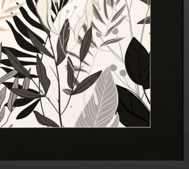 Stylecraft Leaf Collage II Black/Dark Gray/White Wall Art -1