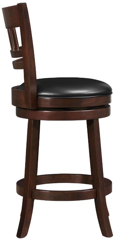 Homelegance® Edmond Black/Dark Cherry Swivel Counter Height Chair-3