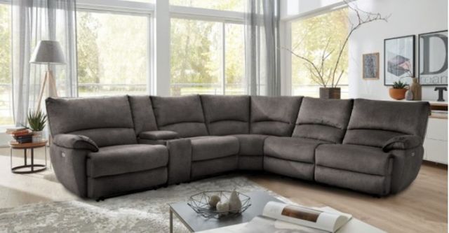 Furniture of America® Cerelia 6-Piece Gray Modular Power Reclining Sectional-2
