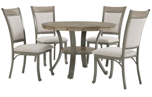 Powell® Franklin 5-Piece Beige/Pewter Dining Set-0