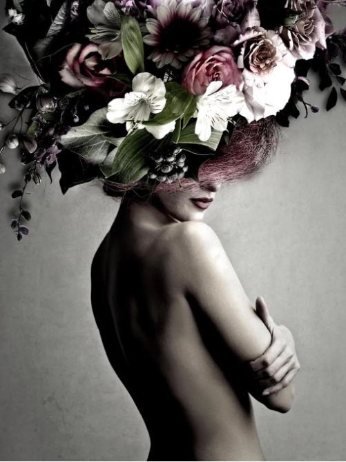 Classy Art Floral Lady Side Wall Art-0