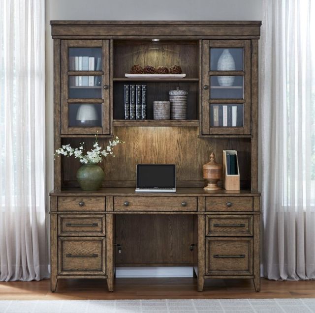 Liberty Furniture Carolina Park Amber Brown Credenza and Hutch-1