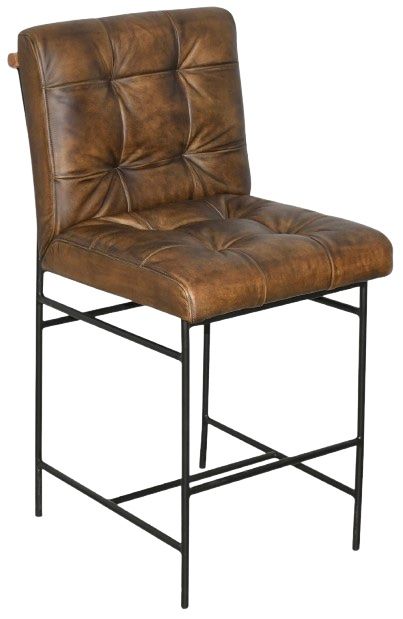 Home Trends & Design Essex Stockton Antique Whiskey/Black Counter Stool-0