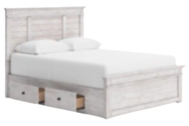 Signature Design by Ashley® Makidern Whitewash Queen Panel Storage Bed-4