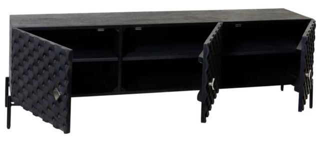StyleCraft Satin Black TV Console-1