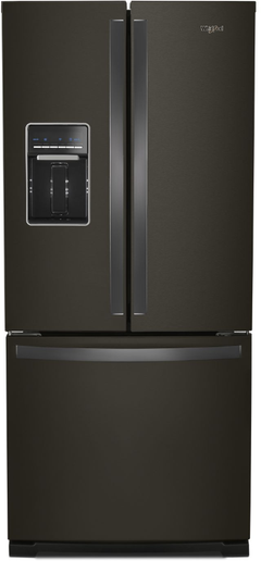 Whirlpool® 30 in. 19.7 Cu. Ft. French Door Refrigerator-Fingerprint Resistant Black Stainless