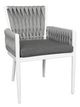 CabanaCoast® Customizable Trellis Aluminum/Natural Fiber Outdoor Dining Arm Chair-4