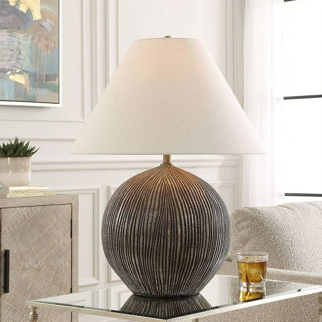 Uttermost® Sayre Dark Brown Table Lamp with Black Accents-1