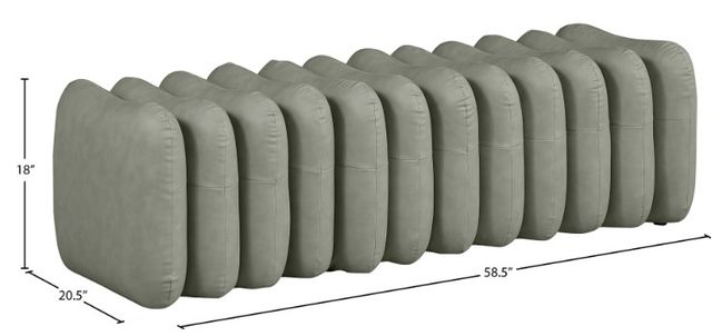 Meridian Furniture Atticus Green Vegan Leather Upholstered Bench-4