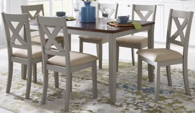 Liberty Furniture Thornton 7-Piece Cream/Gray/Russet Dining Set-0
