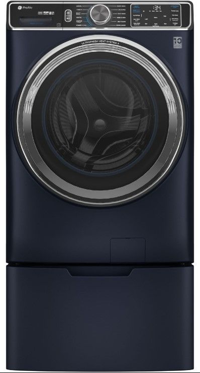 GE Profile™ 5.3 Cu. Ft. Sapphire Blue Front Load Washer with UltraFresh™ Vent System+ with OdorBlock™-3