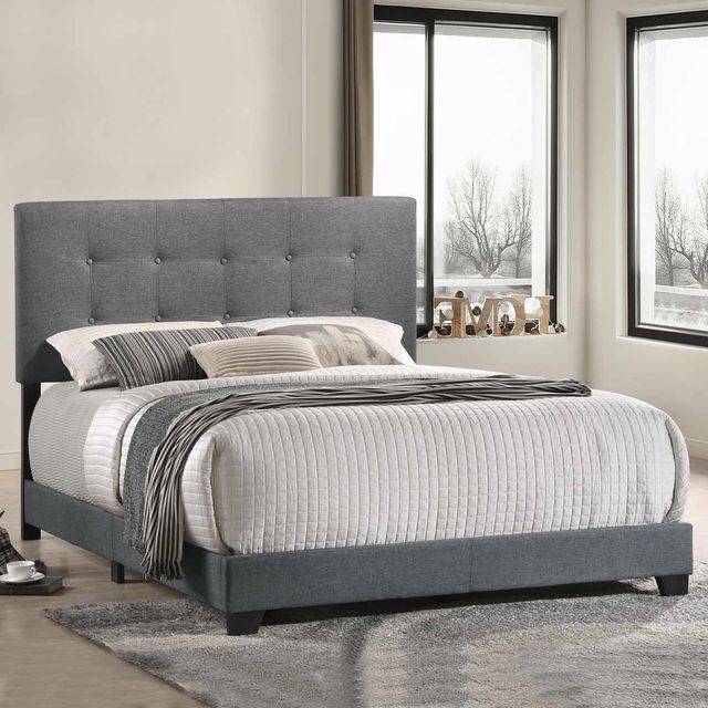 Intercon Addyson Gunmetal Queen Upholstered Panel Bed-1