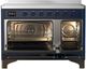 Ilve® Majestic III 48" Midnight Blue Pro Style Induction Range with Triple Glass Door and Burnished Trim-1