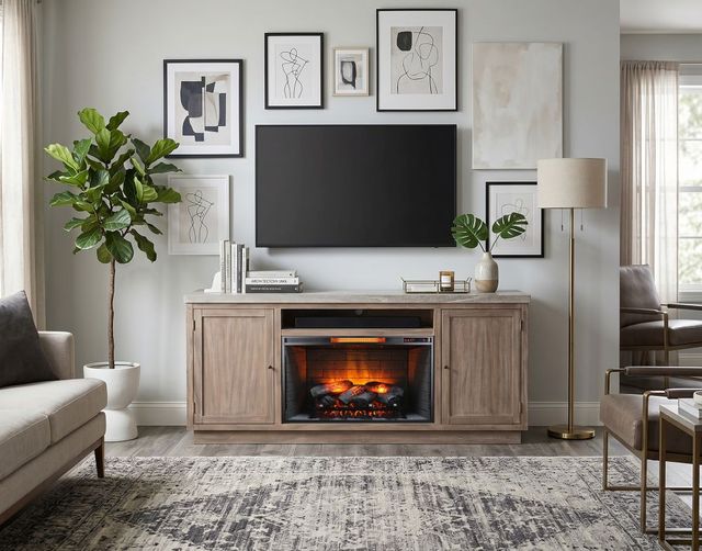 Sunny Designs™ Rowan Light Gray/Wheat Media Console-2