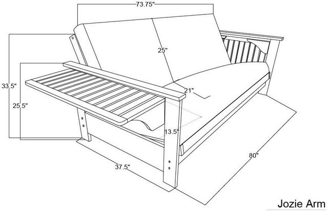 Kodiak Furniture Jozie Graystone Full Futon Frame-2
