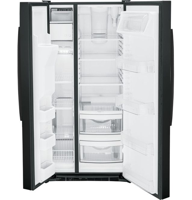 GE® 33" 23.0 Cu. Ft. Black Side-by-Side Refrigerator-3