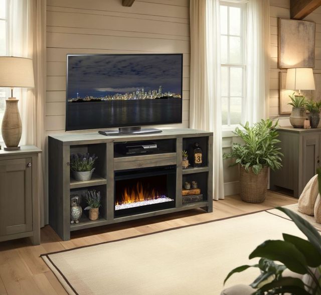 Legends Home Joshua Creek Barnwood 62" Fireplace Console-1