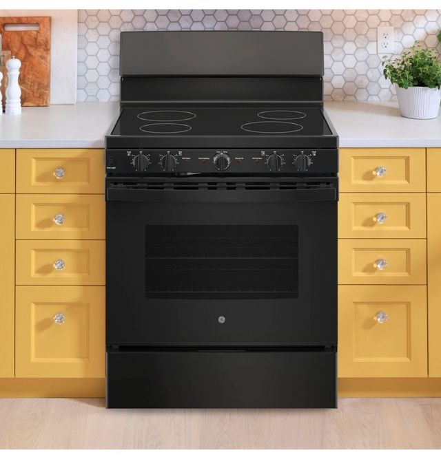 GE® 30" Black Freestanding Electric Range-4