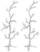 A & B Home Alvada 2-Piece Silver Tree Jewelry Racks Set-0
