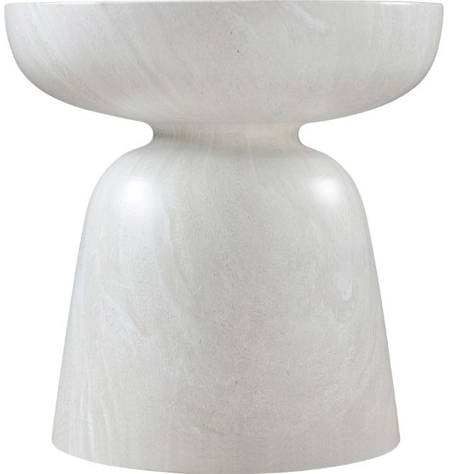 Meridian Furniture Avellino White Marble Finish End Table-1