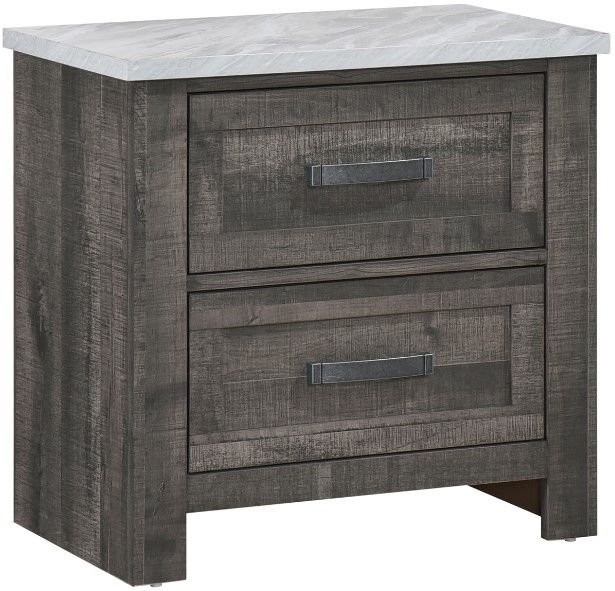Mazin Furniture Beowulf Rustic Grey Nightstand-0