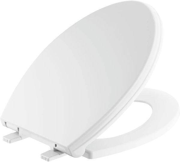 DELTA Wycliffe® White Elongated Slow-Close Toilet Seat-0