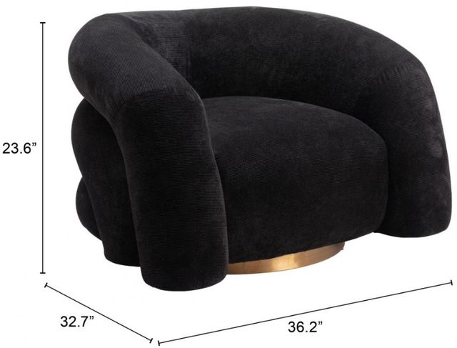 Zuo® Modern Havn Black Accent Chair-1