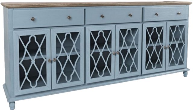 Jofran Inc. Aurora Hills Brushed Blue 6-Door Accent Chest-0