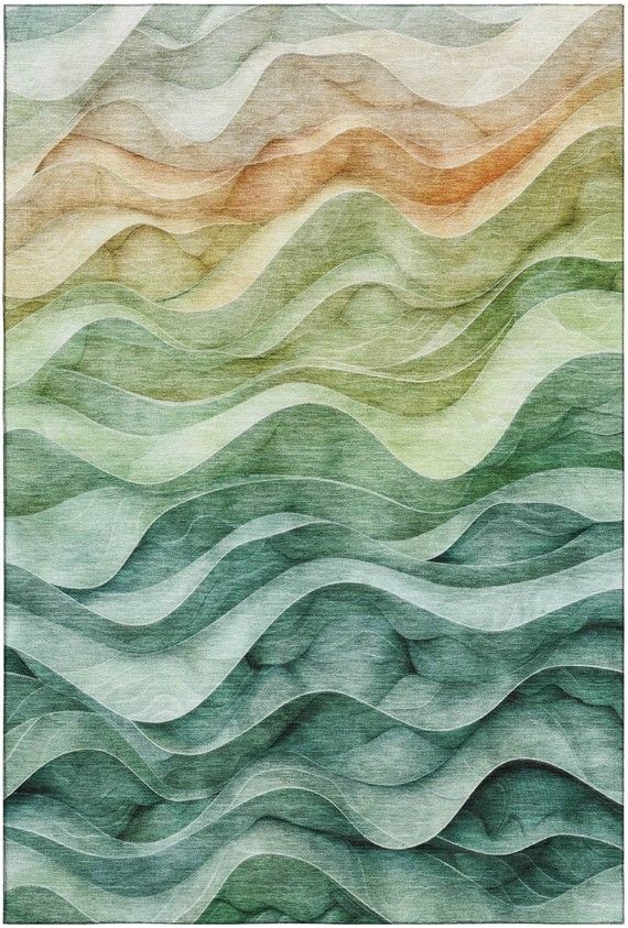 Dalyn™ Rug Company Pacifica Teal 5'x8' Style 3 Area Rug-0