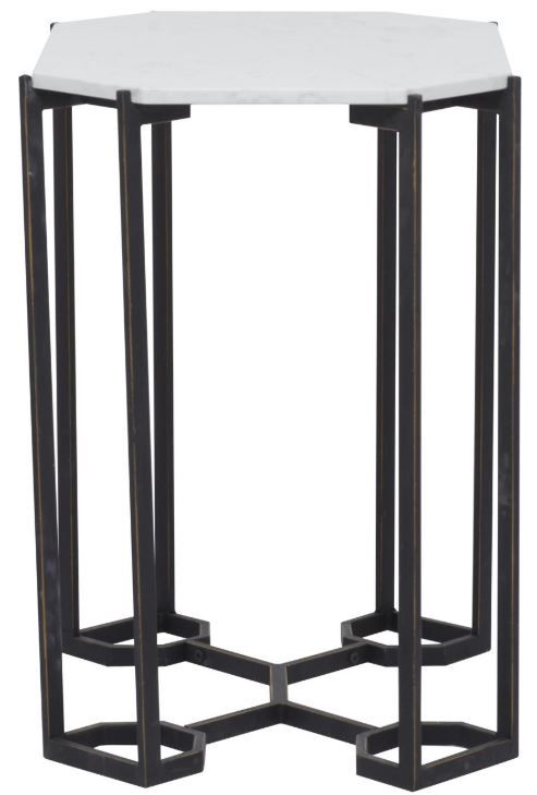 Deco Marche White Accent Table with Black Base-2