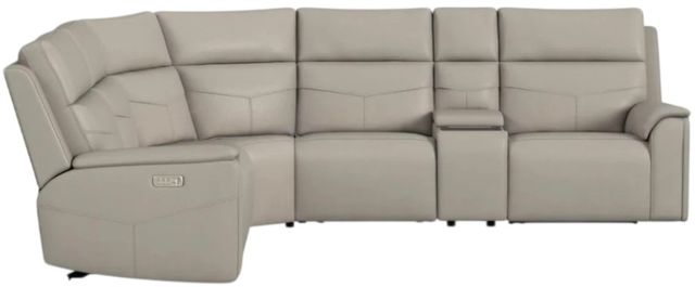 Flexsteel® Vernon Dove Gray Fabric Power Reclining Sectional with Custom Layout Options-2