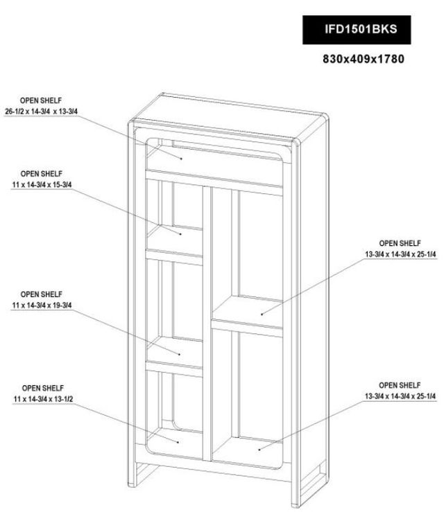 International Furniture Direct Evoke Brown/Ivory Bookcase-2