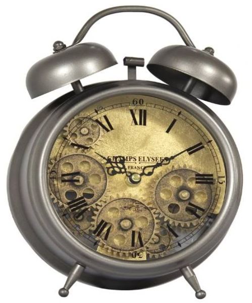YHD Antique Brass/Gunpowder Table Clock-0