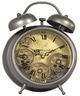 YHD Antique Brass/Gunpowder Table Clock-0