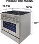Brama 36" Stainless Steel Pro Style Gas Range-3