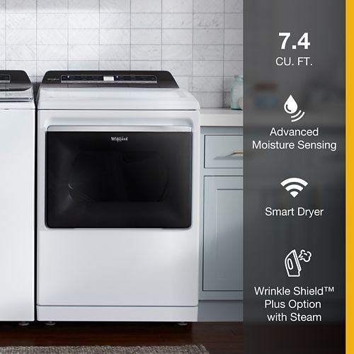 Whirlpool® 7.4 Cu. Ft. White Front Load Gas Dryer with Advanced Moisture Sensing-0