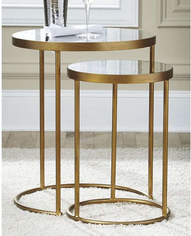 Signature Design by Ashley® Majaci 2-Piece Gold Accent Tables-2