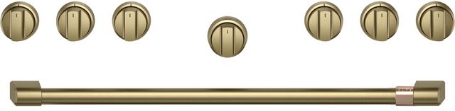 Café™ 36" Brushed Brass Pro Range Handle and Knob Kit