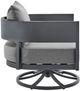 Armen Living Menorca Gray Aluminum/Fabric Outdoor Swivel Rocker Chair-4