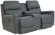 La-Z-Boy® Apollo Blue Grey Leather Manual Reclining Loveseat with Console-0