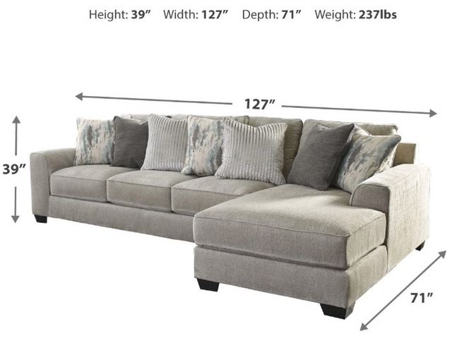 Benchcraft® Ardsley 2-Piece Pewter Right-Arm Facing Sectional and Chaise-1
