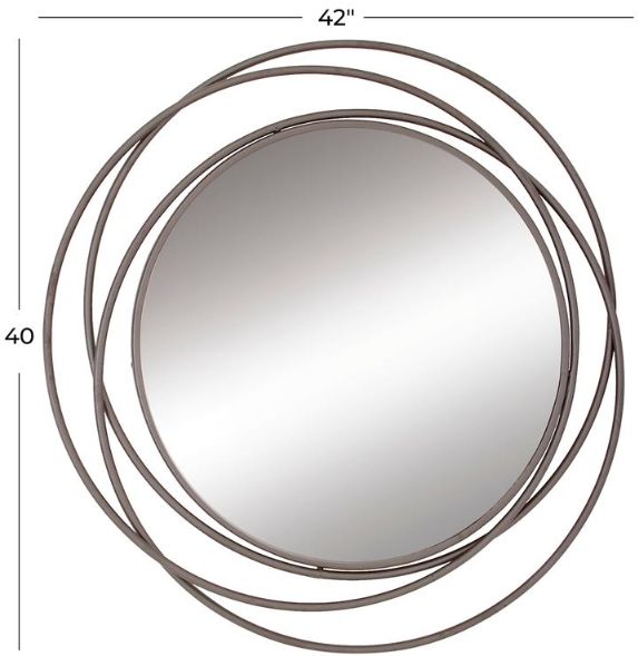 Deco Marche Gray Overlapping Circle Wall Mirror-3