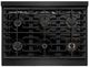 ZLINE Autograph Edition Paramount 36" 5.2 cu. ft. Black Stainless Steel with Polished Gold Helix Handle and Knob Accents Dual Fuel Range with 6 Burner Gas Cooktop and Electric Convection Oven-3