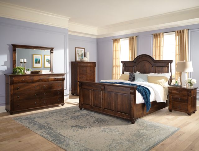 Mavin Customizable Bartlett's Island King Arched Panel Bed with High Footboard-1