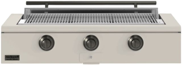 Caliber™ Rockwell Social 3-Burner Antique White Built-In Natural Gas Grill with Pewter Hardware-0