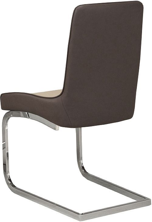 Brassex Inc. Donatello 2-Piece Brown/Chrome Dining Chair Set-1