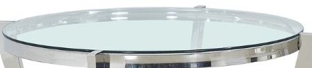 Mazin Furniture Paola Clear Glass Top Coffee Table with Polished Chrome Base-1