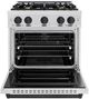 ZLINE Classic Autograph Edition 30" Satin Stainless Steel Pro Style Gas and Matte Black Accents-1