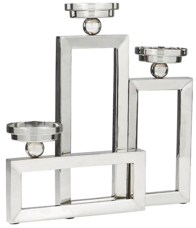 Deco Marche Silver Open Frame Candelabra with Various Rectangles-0