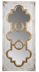 A & B Home Henley Distressed White/Gold Mirror-0